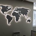 Карта мира на стену с подсветкой