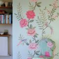 Роспись стен цветами в интерьере