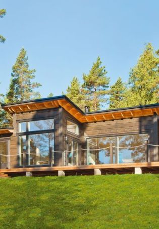 Финский дом с односкатной крышей