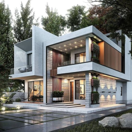 Современный двухэтажный дом