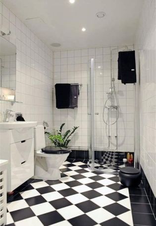 Плитка на пол стены в ванной
