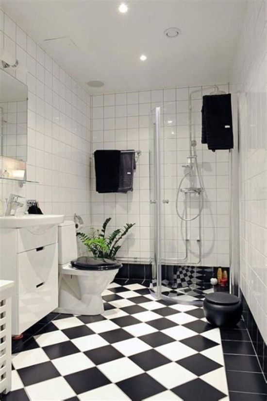 Плитка на пол стены в ванной