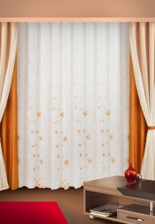 Комбинированные шторы двух цветов для гостиной