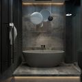 Дизайн ванной в серых тонах