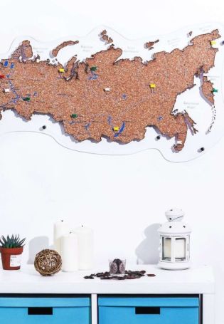 Пробковая карта мира на стену