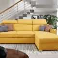 Желтый раскладной диван