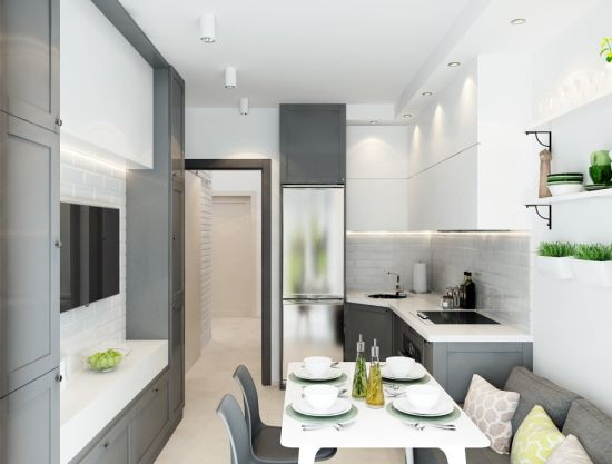 Дизайн однокомнатной квартиры с отдельной кухней
