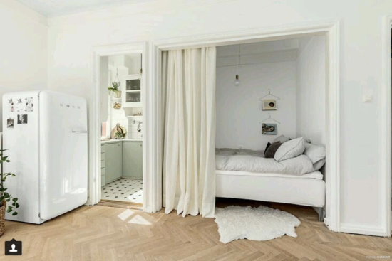 Однокомнатная квартира дизайн с кроватью