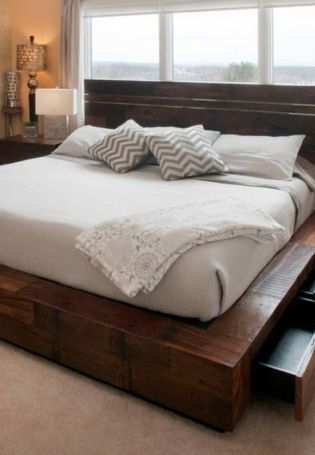 Кровать двуспальная из бруса