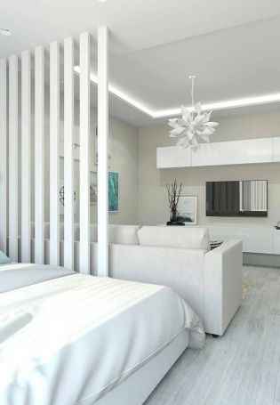 Дизайн однокомнатной квартиры в светлых тонах