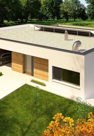 Современные одноэтажные дома с плоской крышей