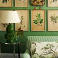 Дизайн комнаты с зелеными стенами