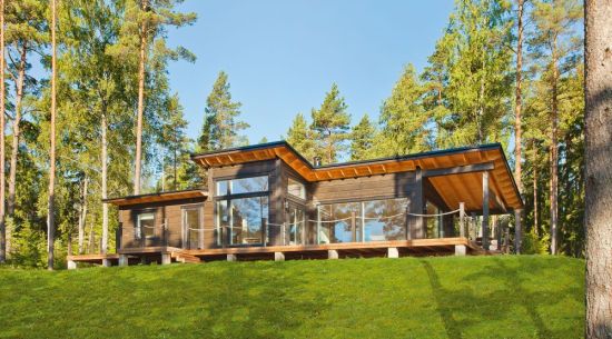 Финский дом с односкатной крышей