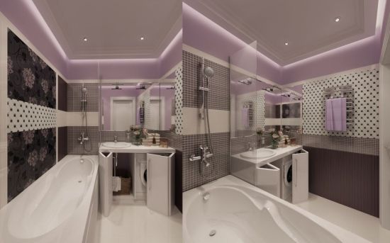 Дизайн прямоугольной ванной комнаты