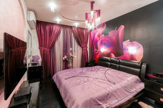 Дизайн штор для розовой спальни