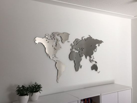 Деревянное панно карта мира на стену