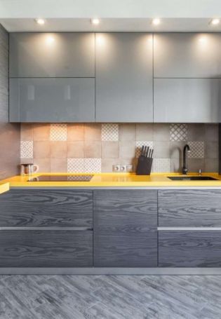 Цвет темный бетон кухня