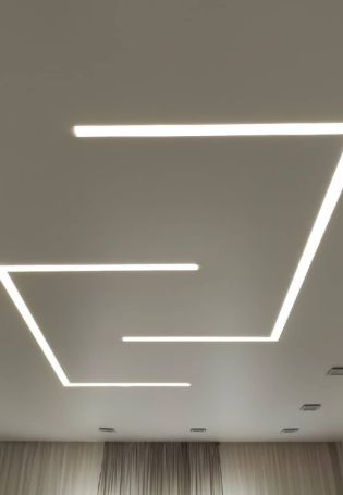 Виды световых линий на натяжном потолке
