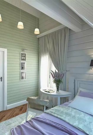 Покраска деревянного дома внутри в скандинавском стиле
