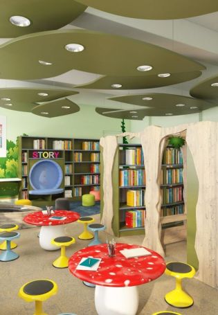 Маленькая школьная библиотека интерьер