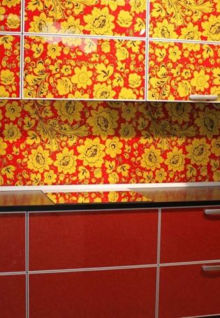 Кухонный гарнитур калина в цветочек советских времен