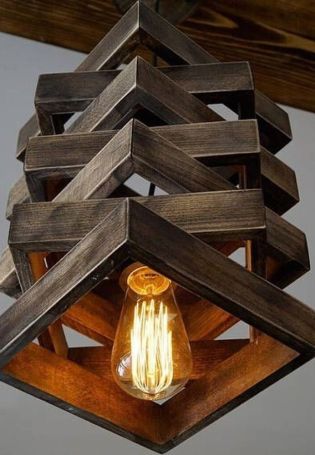 Дизайнерские светильники бра из дерева фото