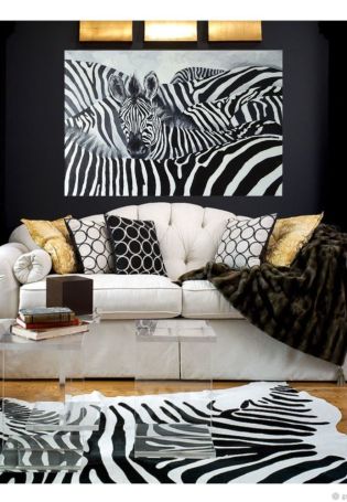 Постеры с зебрами в интерьере гостиной фото