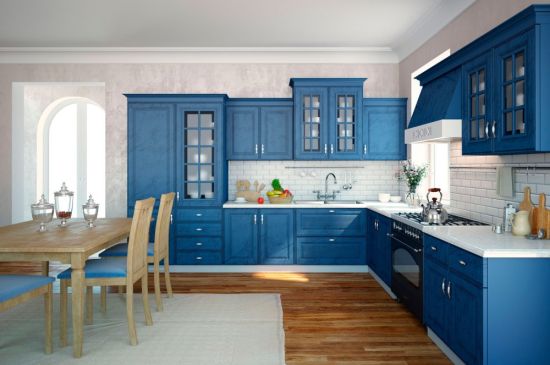 Сине белая кухня