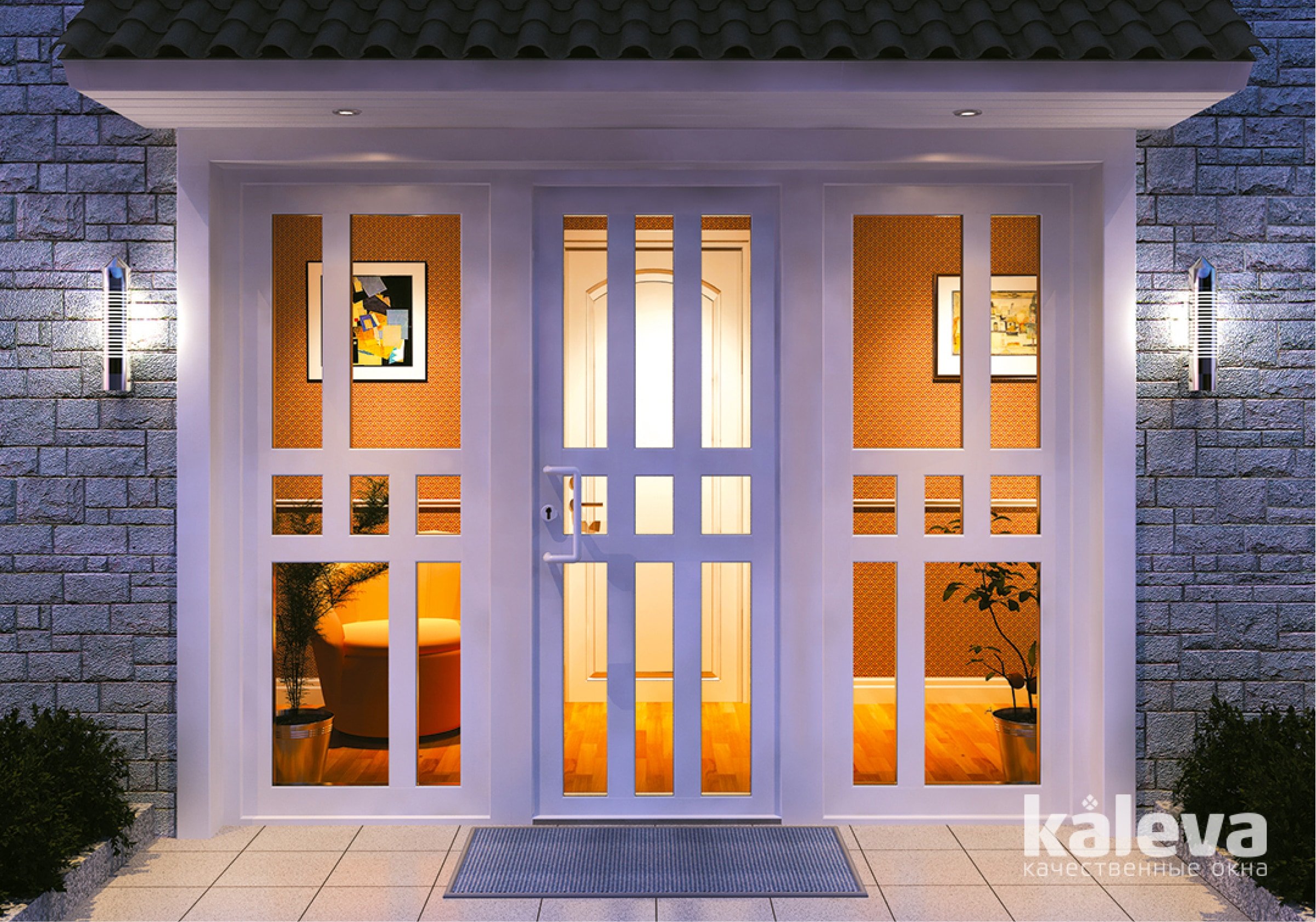 Входная пвх дверь в частный дом. Входная дверь Kaleva Design.