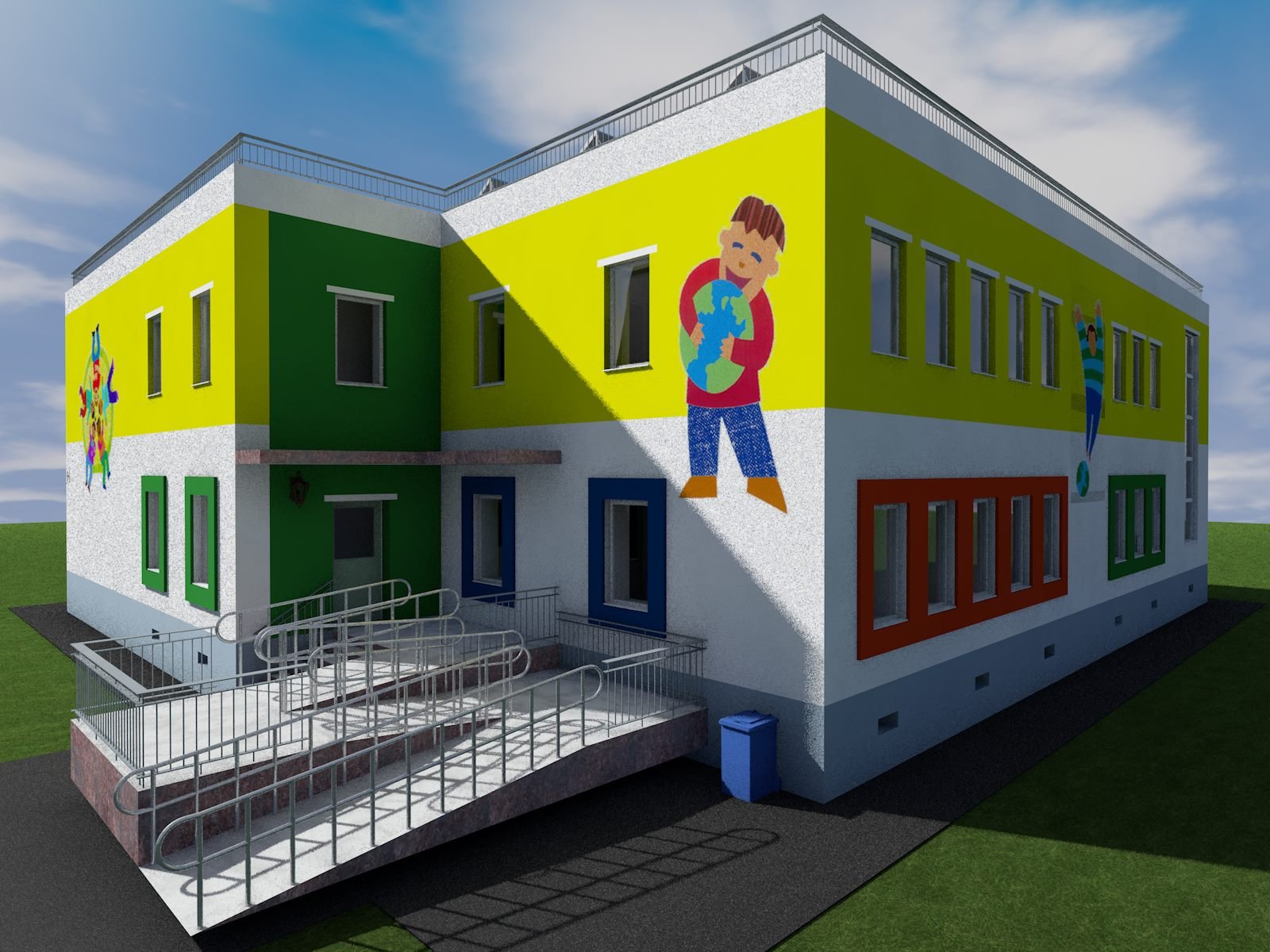 В школе втором этаже. Детский сад фасад. Фасад здания детского сада. Детский сад фасад проект. Детский сад фасады современные.