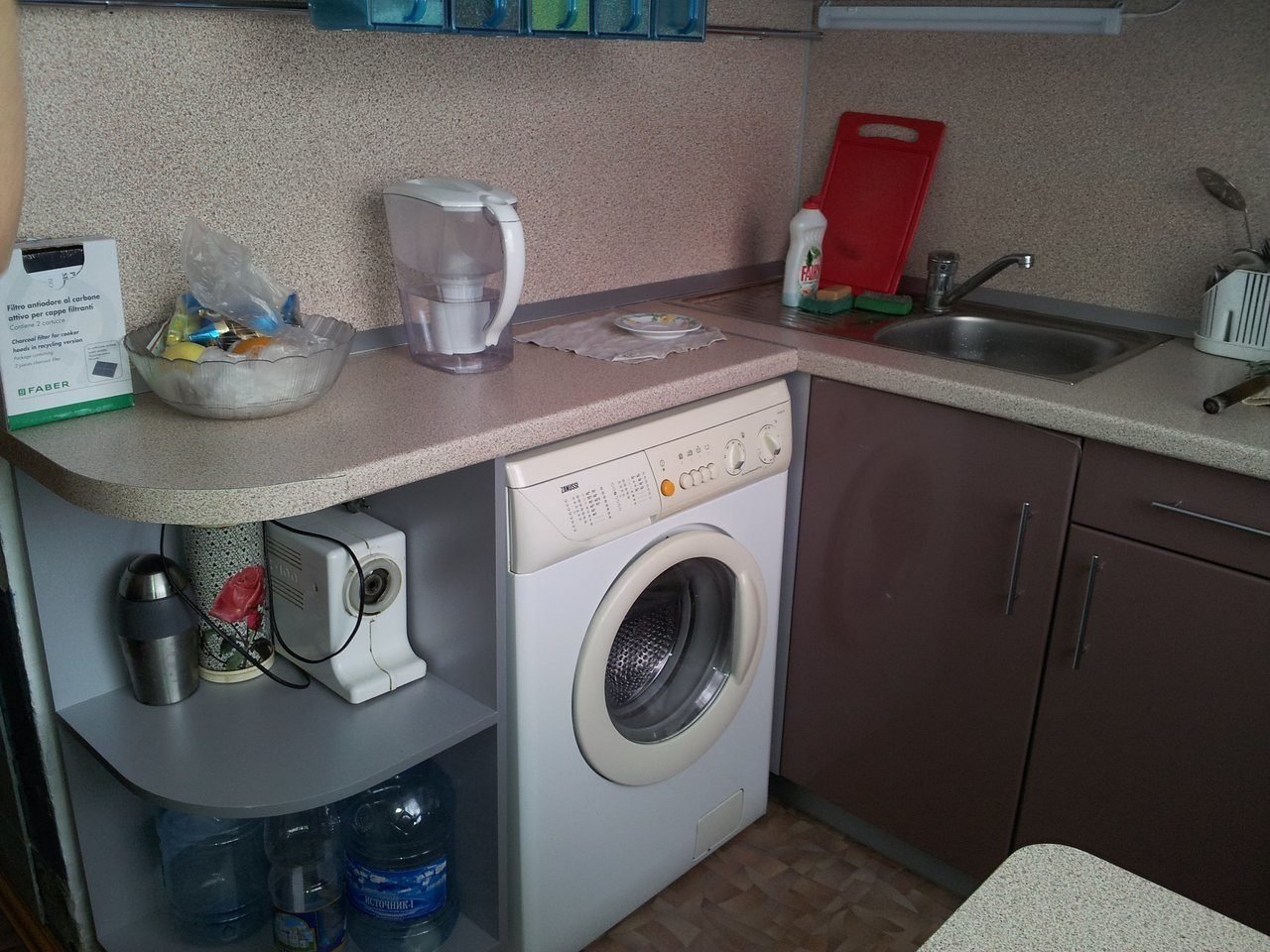 Фото кухни в хрущевке со стиральной машиной