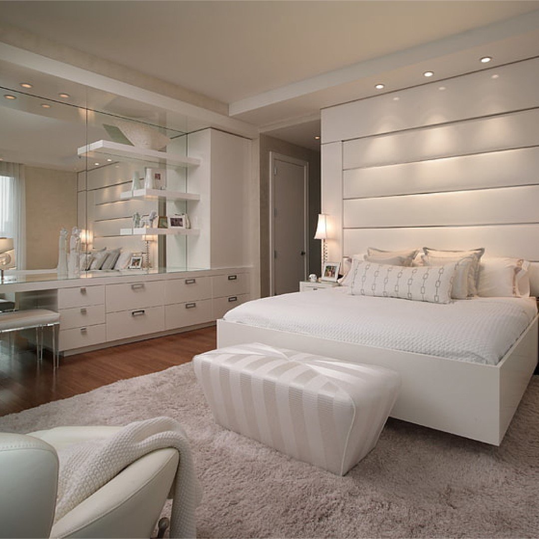 спальни с белой мебелью оформление дизайн