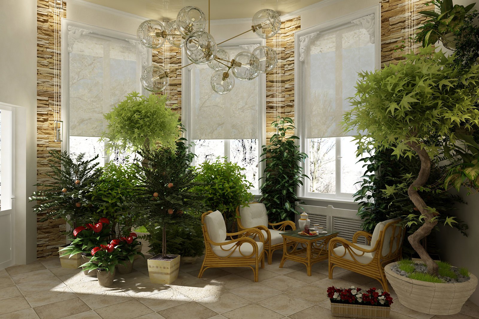 Интерьер сад дом. Зимний сад Кесадо-Алонсо. Зимний сад в эркере. Зимний сад оранжерея. Фитодизайн рококо.