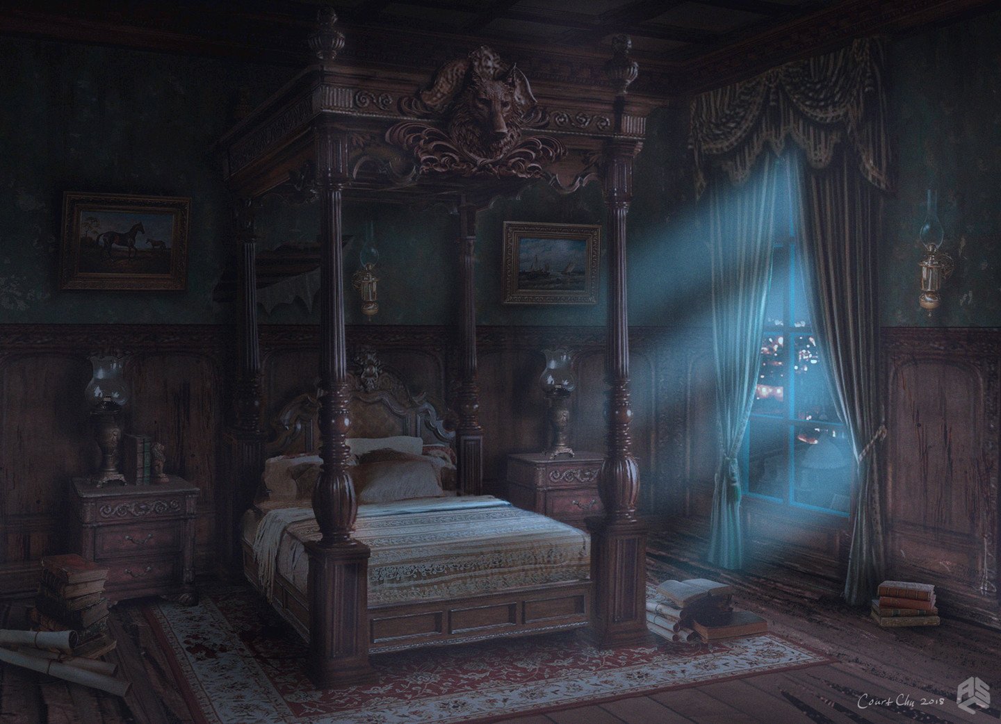 Загадочная комната. Особняк Данте Манор. Особняк Данте Манор комнаты. Викторианская Готика спальня.