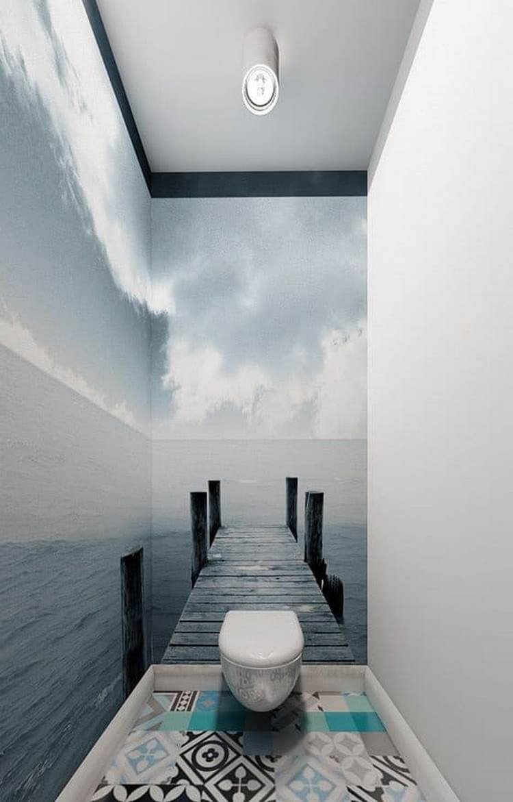 красивый дизайн в туалете