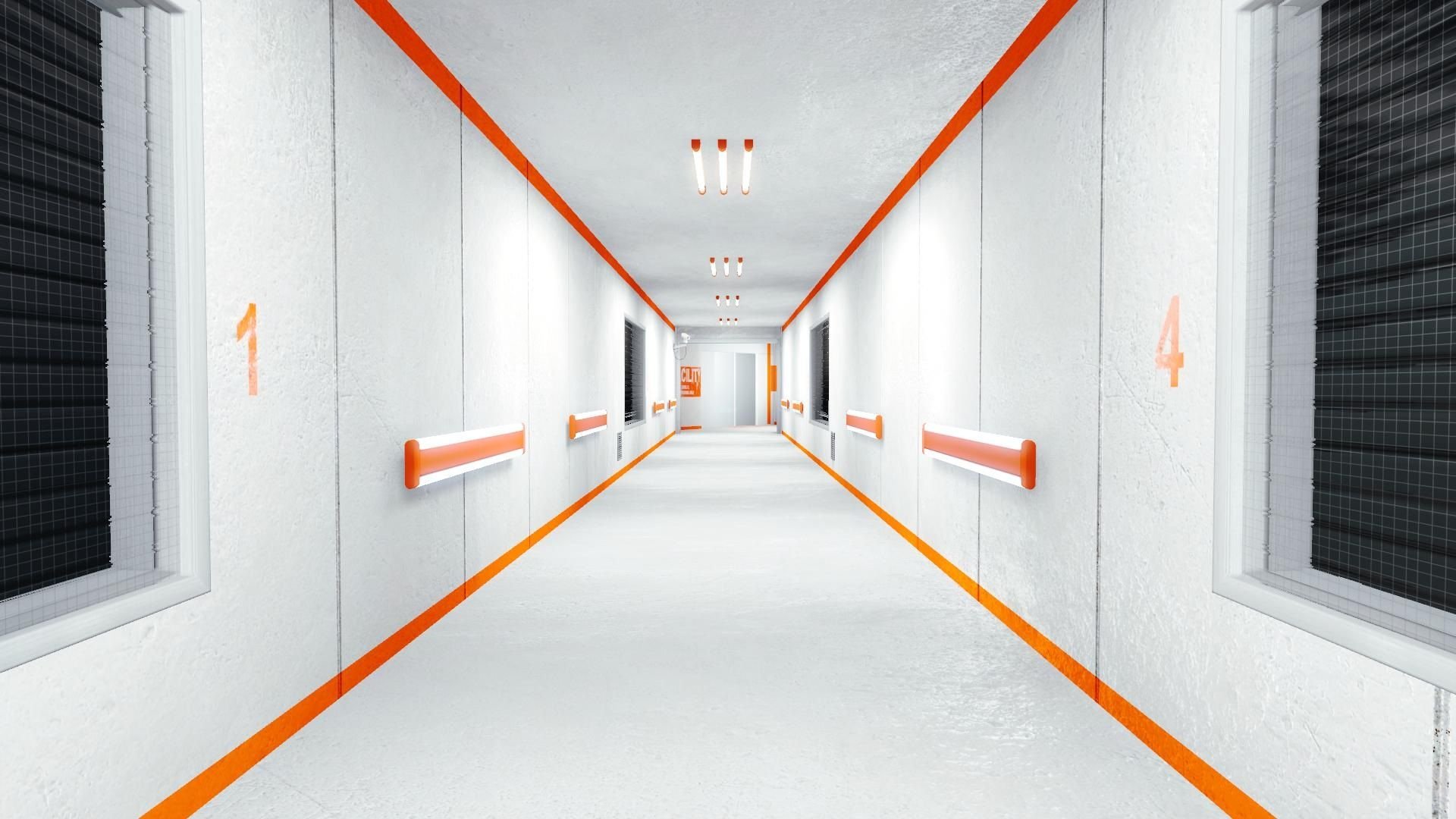Longer design. Бесконечный коридор. Коридор в здании. Длинный коридор. Оранжевый коридор.