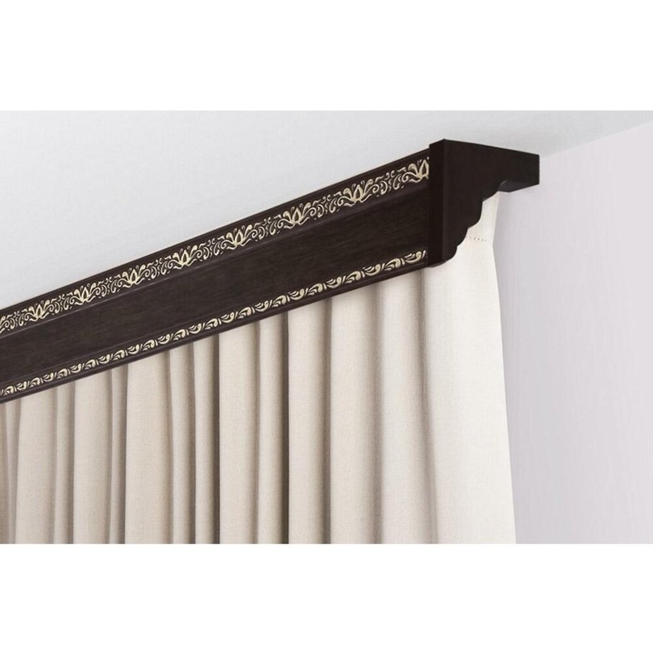 Карниз "амулет" с поворотами 2,4 антик золото, 3-х рядный (бленда 7см)