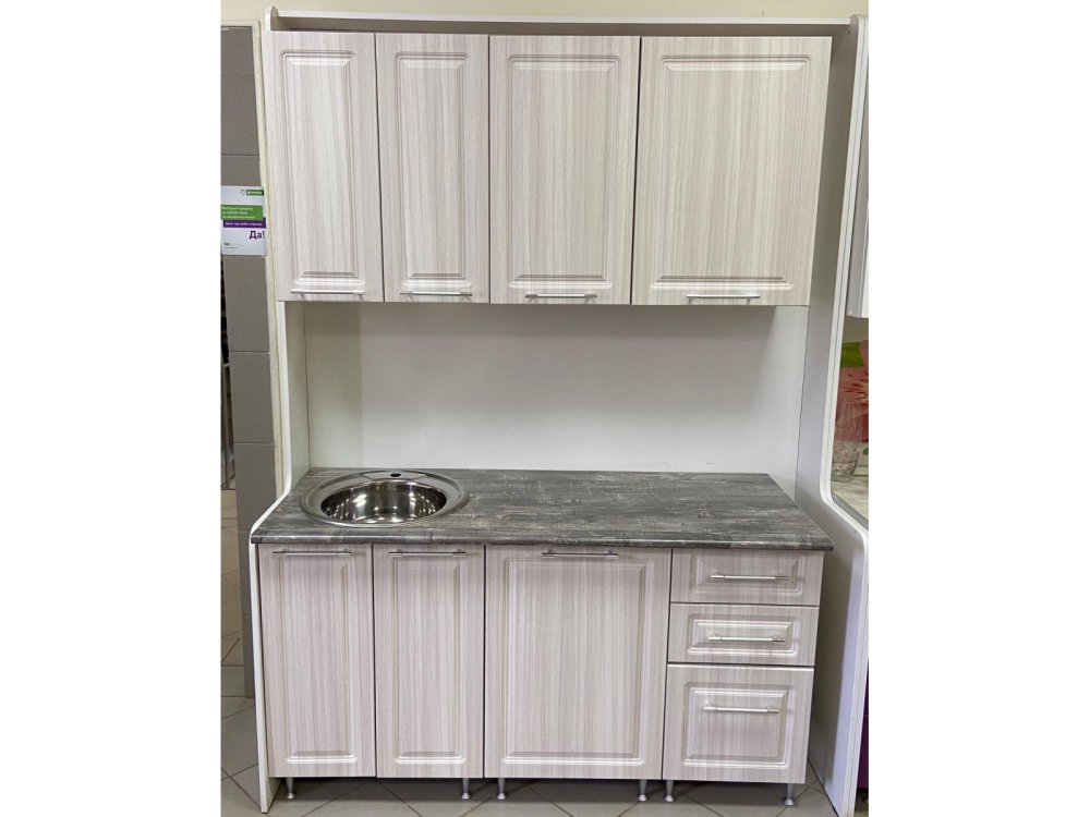 Кухня Юлия Сандал белый Сандал серый