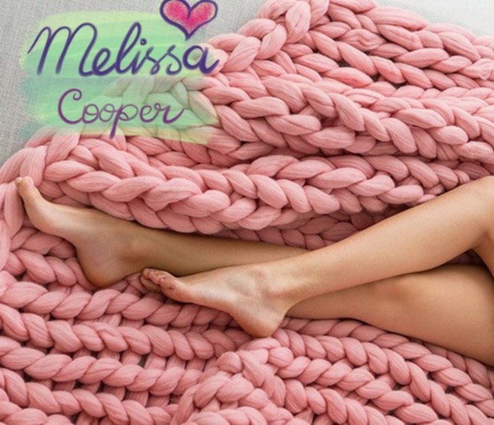 Плед крупной вязки