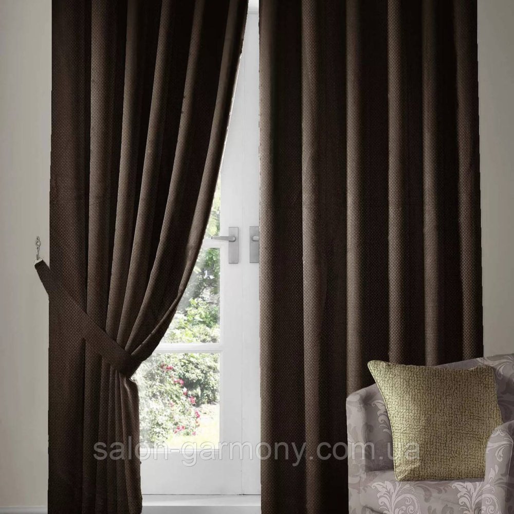 Шторы блэкаут темный шоколад