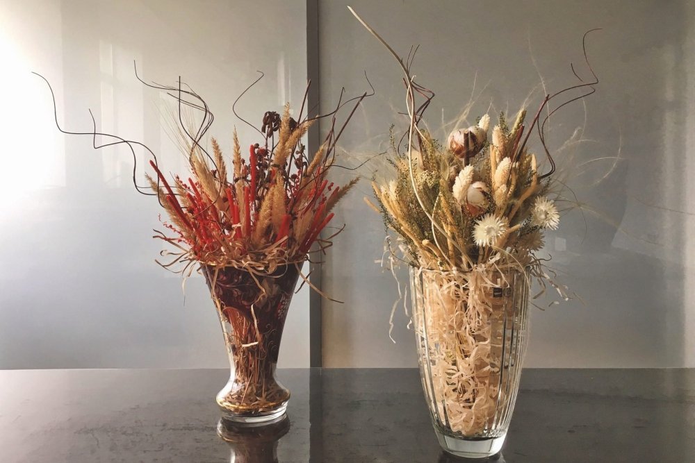 Композиции из сухоцветов для интерьера