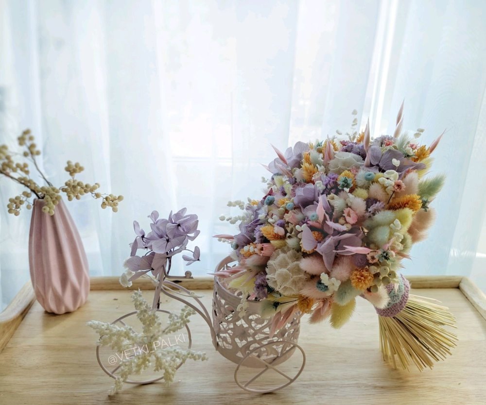 Композиции из сухоцветов для интерьера