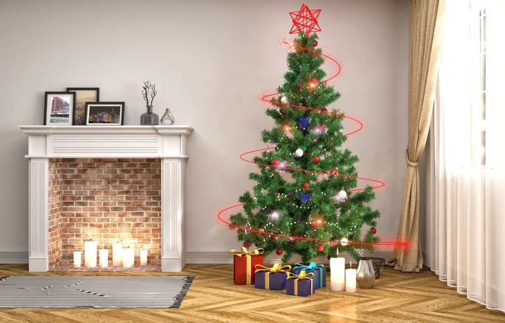 Елка и камин