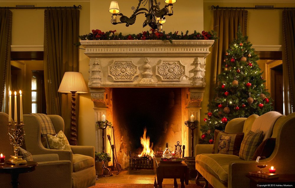 Новогодняя Сказочная гостиная с камином