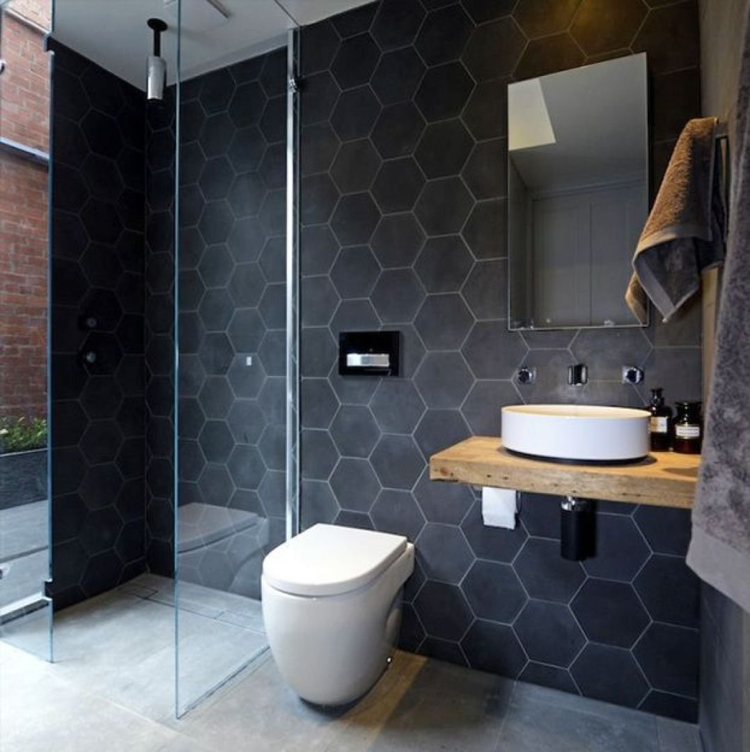 Красивая плитка на стены. Современная плитка для ванной. Шестиугольная плитка для ванной. Дизайнерский санузел. Интерьер туалета.